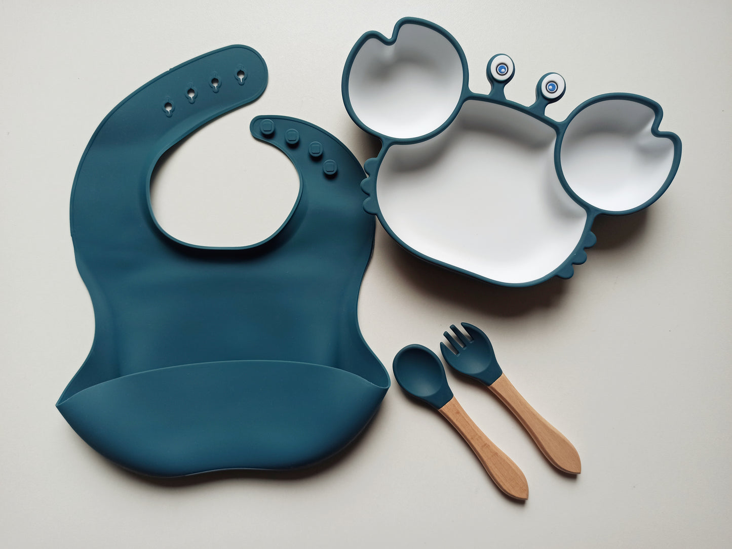 Assiette Crabe Bleu Bébé