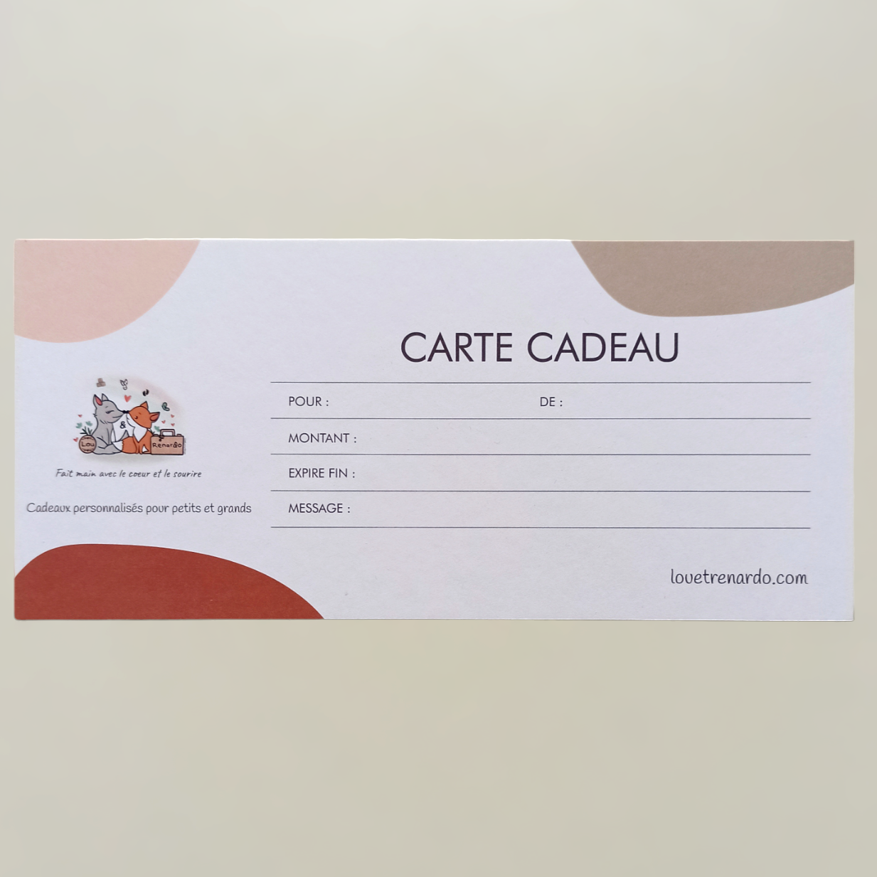 Carte Cadeau Lou et Renardo