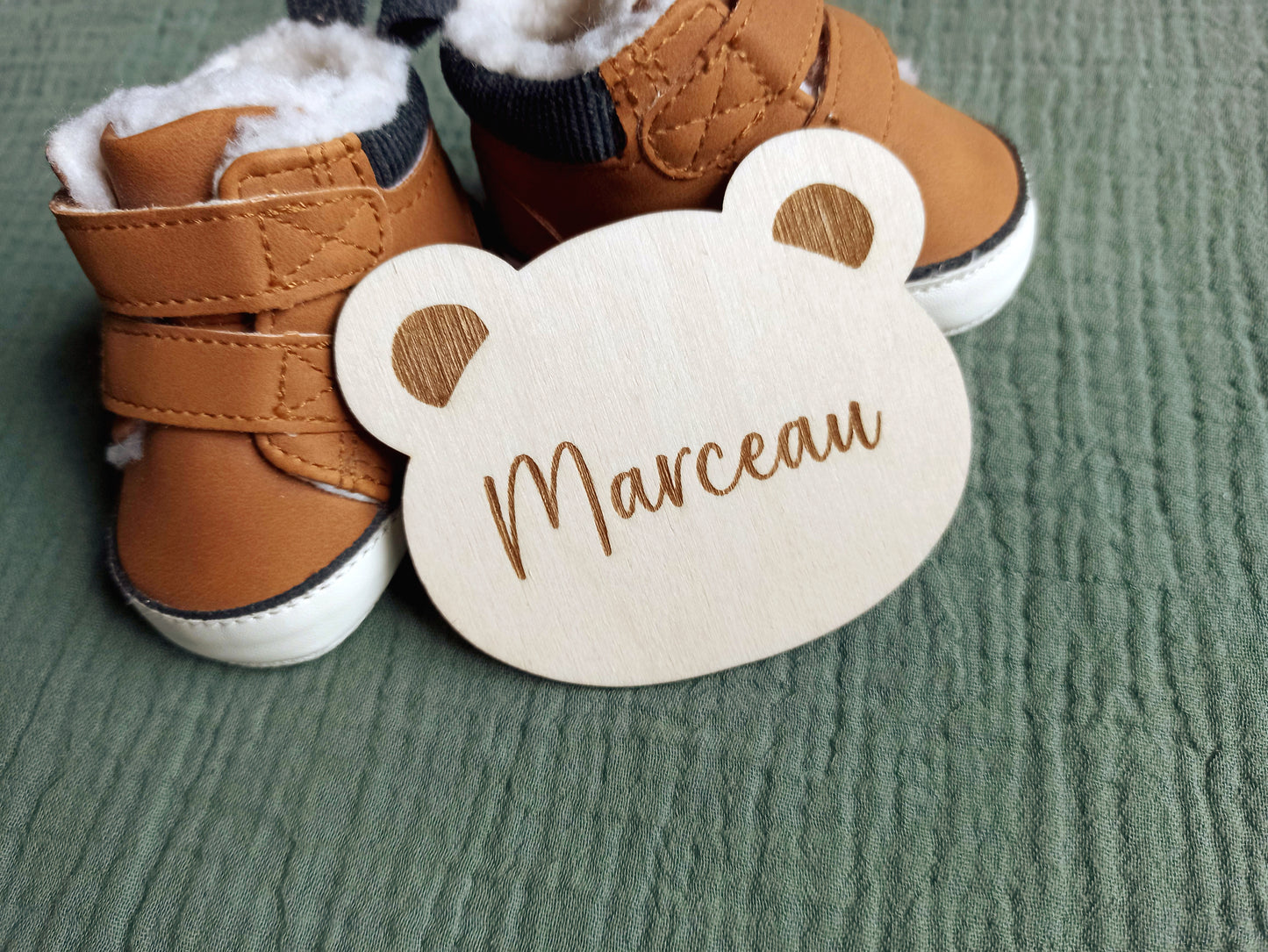 Carte Bébé Bois Personnalisée