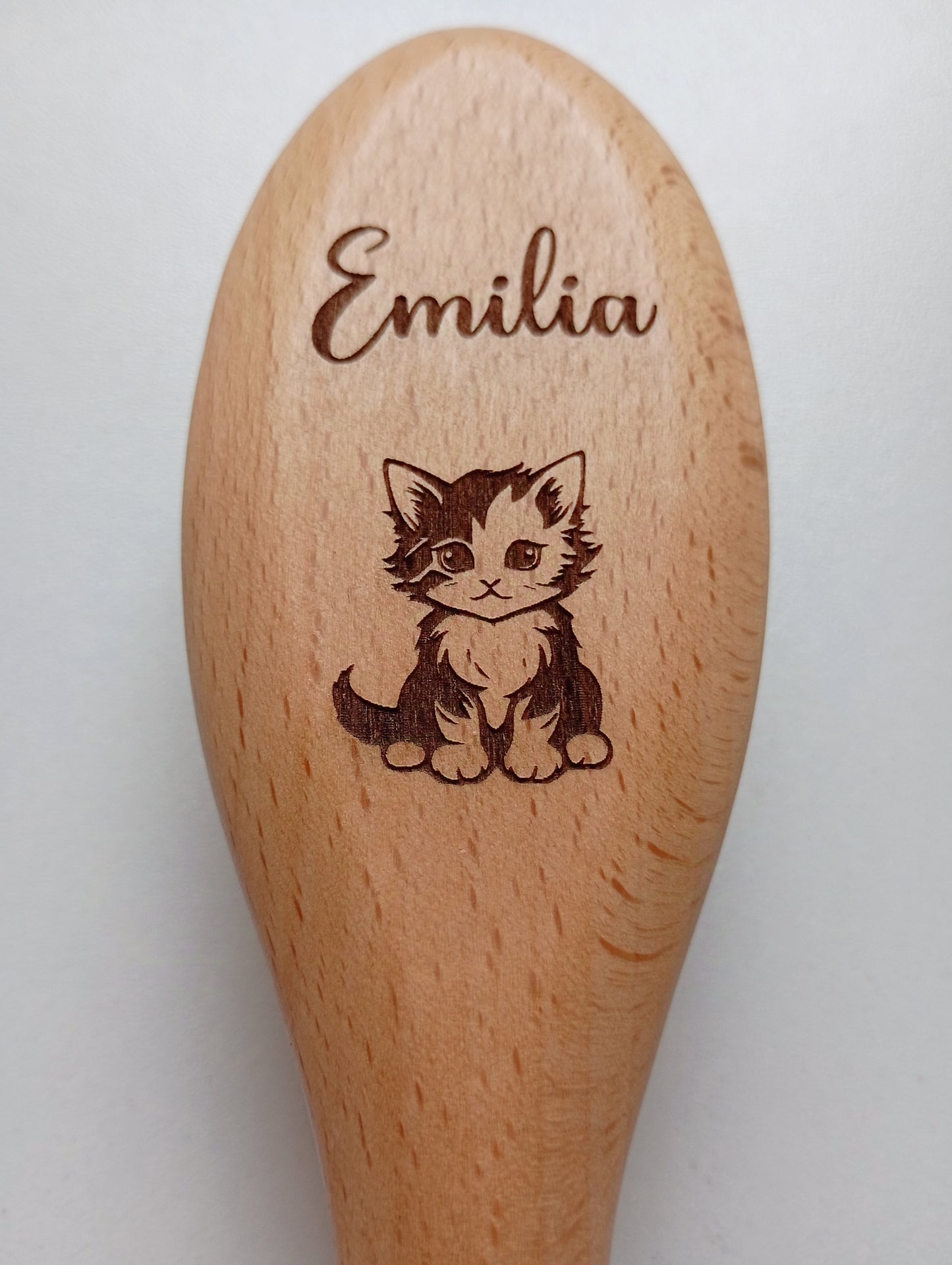 Personalisierte Haarbürste aus Holz mit weichen Borsten