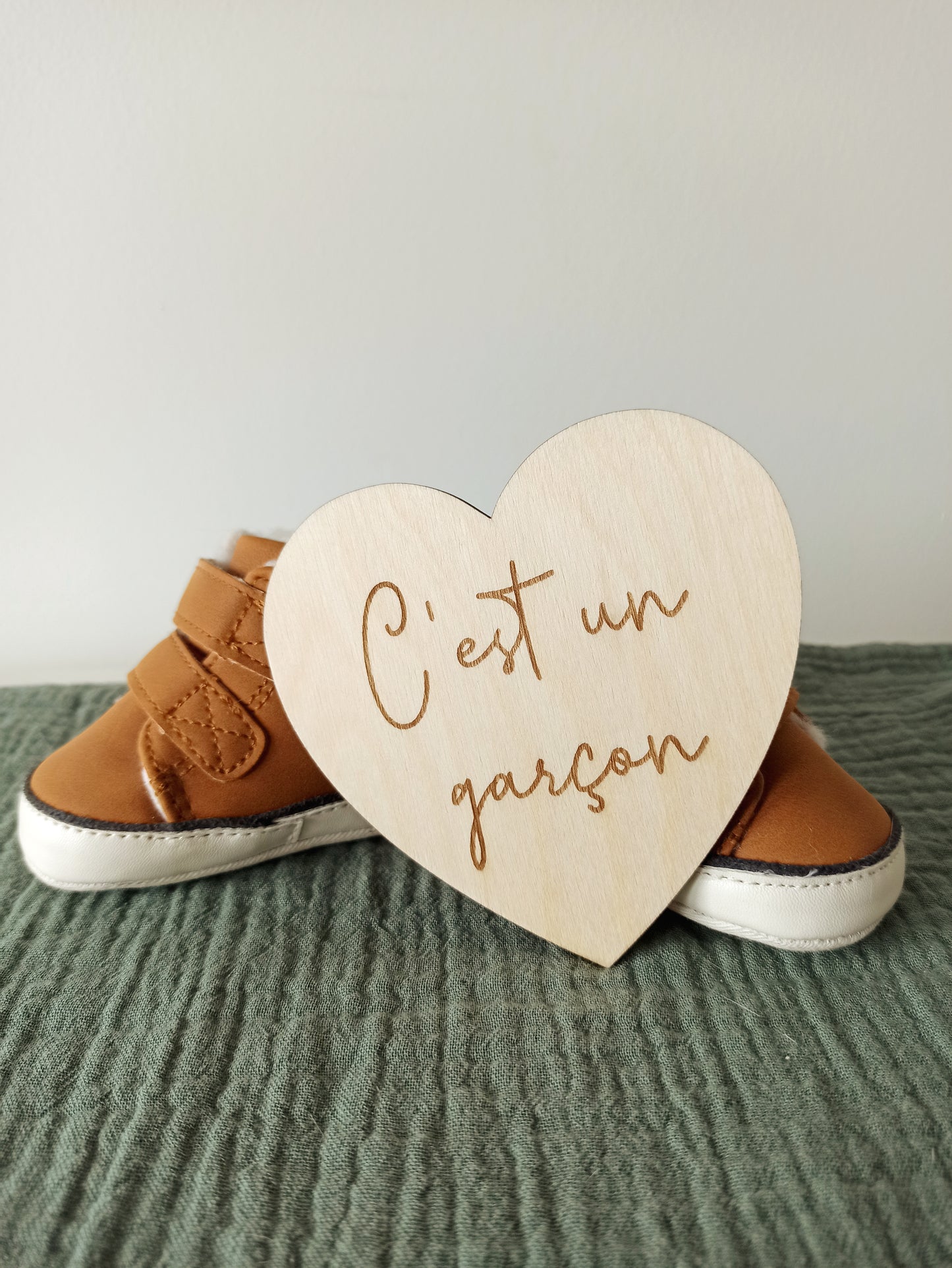 Carte Grossesse Coeur Bois