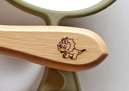 Personalized wooden and silicone cutlery