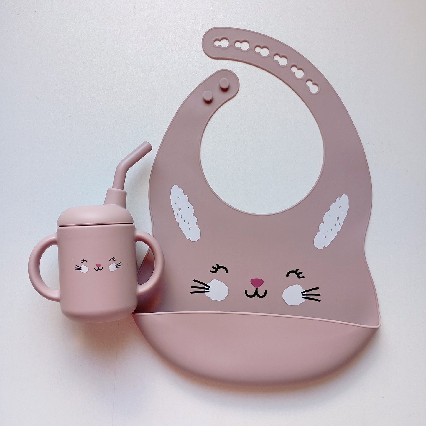 Set repas bavoir tasse Lapin