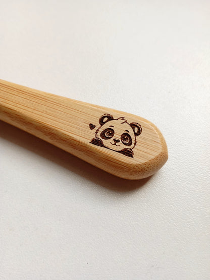 Personalized wooden and silicone cutlery